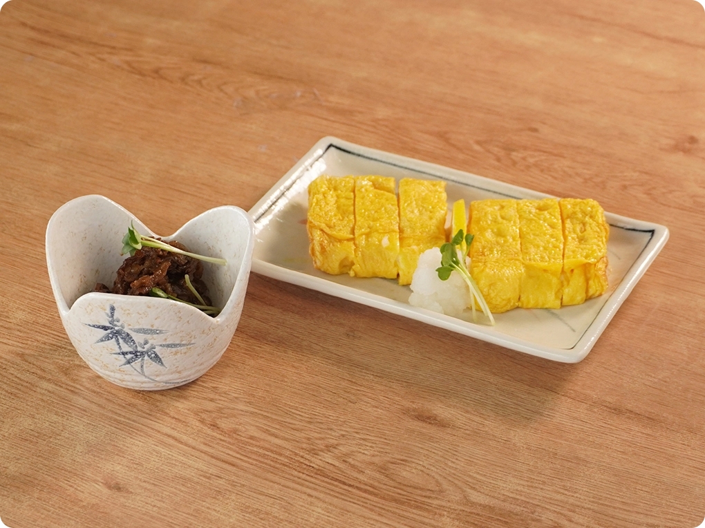 牛しぐれ煮・だし巻き玉子